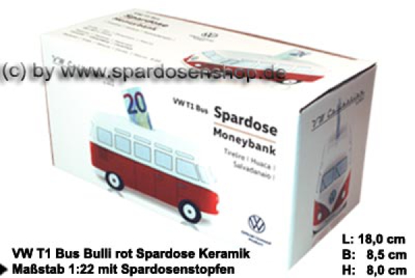 Spardose Auto VW T1 Bus Bulli rot VE